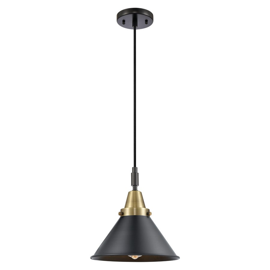 Innovations Caden Briarcliff 10" Cord Mini Pendant, BKBS/BK - 447-1P-BAB-M10-BK