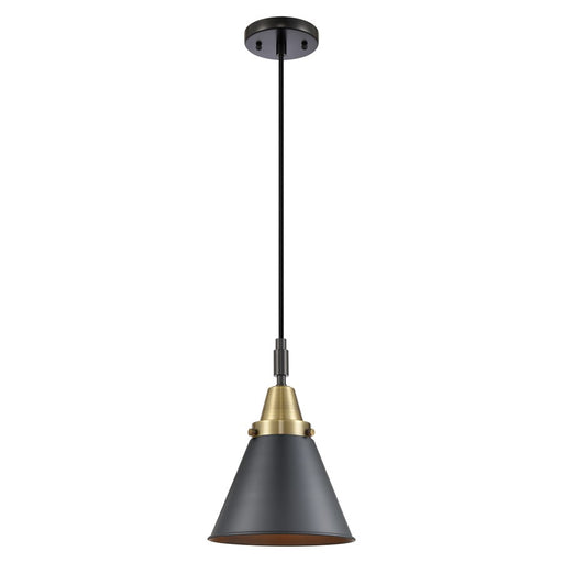 Innovations Caden Appalachian 8" Cord Mini Pendant, BKBS/BK - 447-1P-BAB-M13-BK