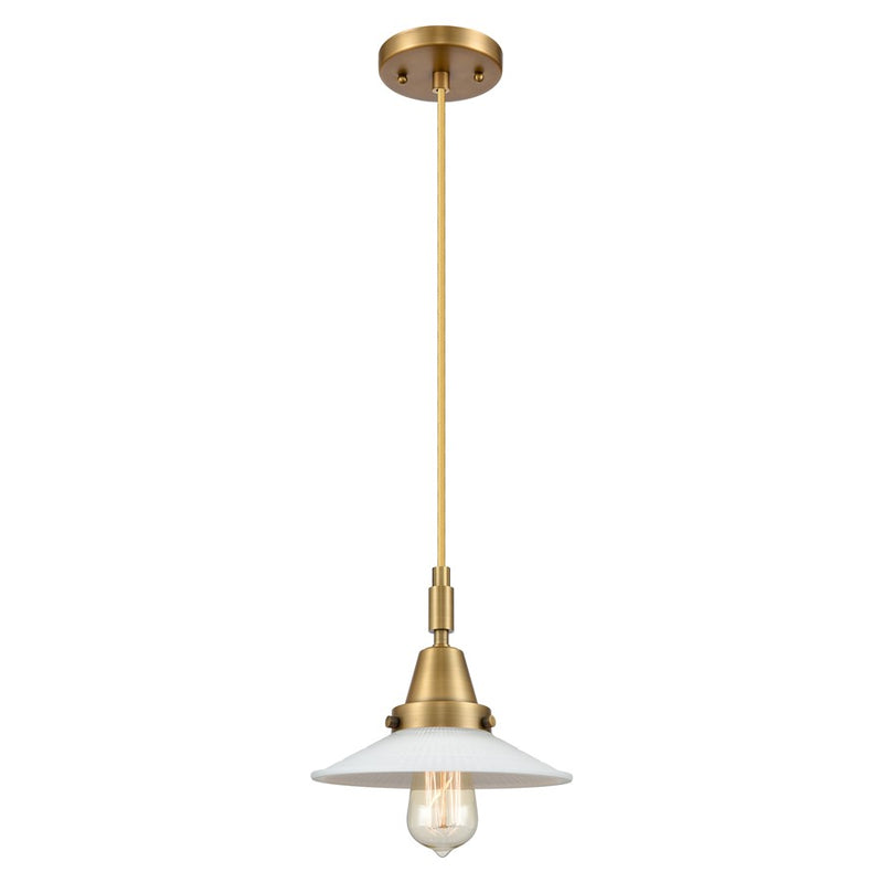 Innovations Caden 1Lt 9" Cord Mini Pendant, Brushed Brass/White - 447-1P-BB-G1