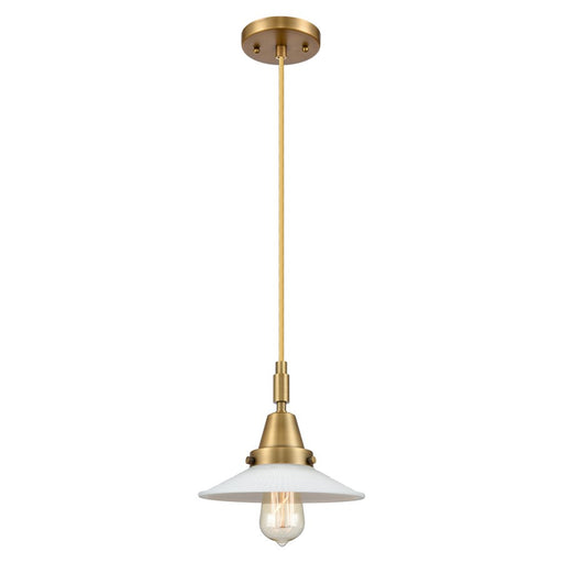 Innovations Caden 1Lt 9" Cord Mini Pendant, Brushed Brass/White - 447-1P-BB-G1