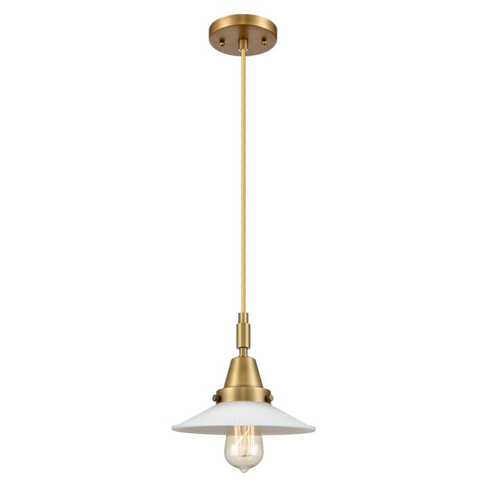 Innovations Caden 1Lt 9" Cord Mini Pendant, Brushed Brass/White - 447-1P-BB-G1