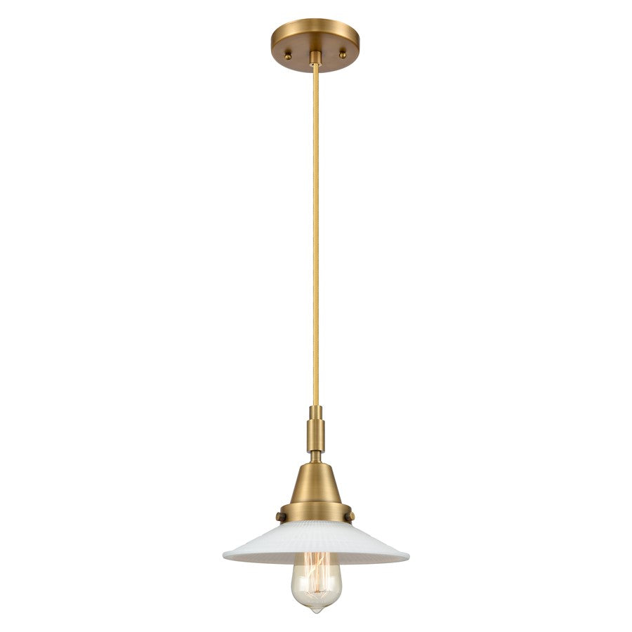 Innovations Caden 1Lt 9" Cord Mini Pendant, Brushed Brass/White - 447-1P-BB-G1