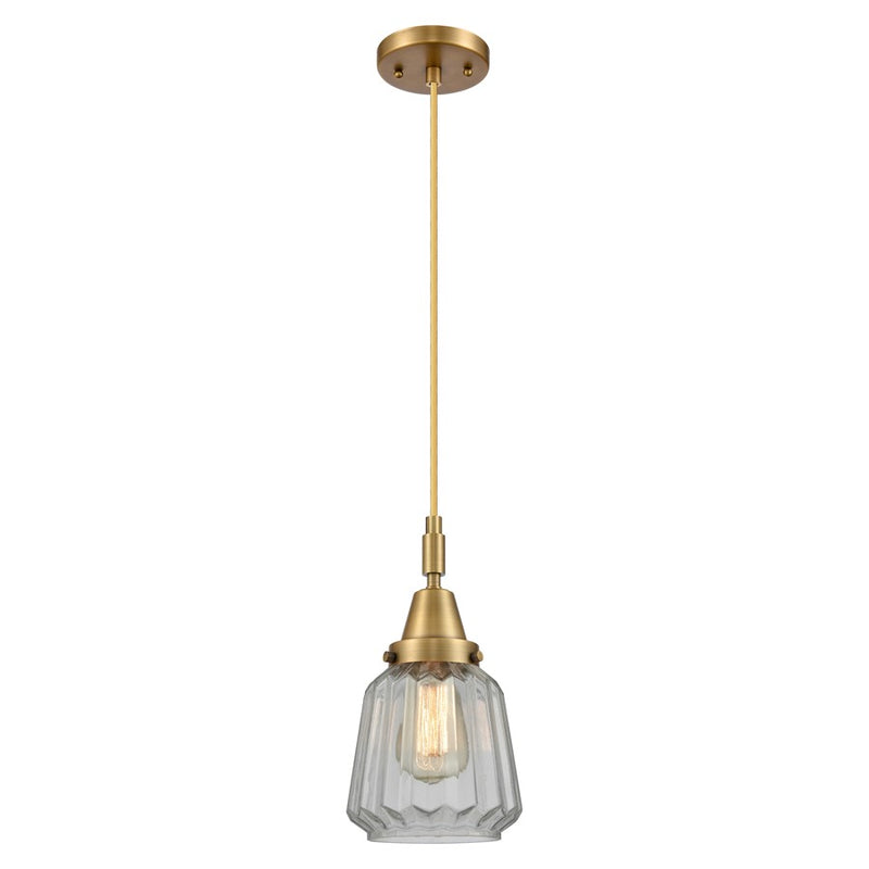 Innovations Caden Chatham 7" Cord Mini Pendant, BB/Clear - 447-1P-BB-G142