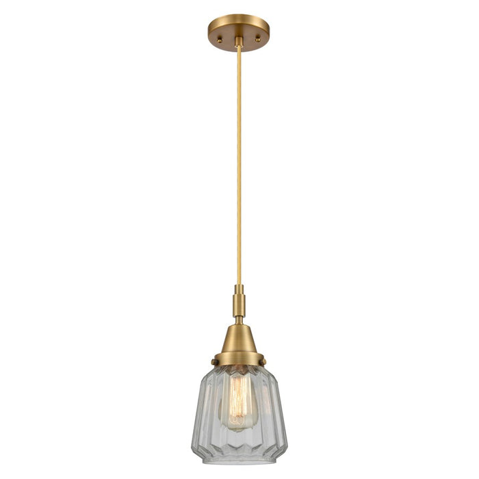 Innovations Caden Chatham 7" Cord Mini Pendant, BB/Clear - 447-1P-BB-G142