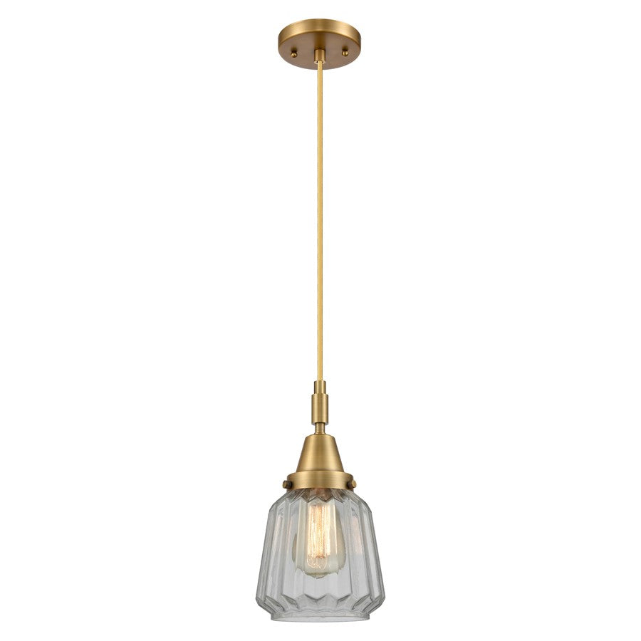 Innovations Caden Chatham 7" Cord Mini Pendant, BB/Clear - 447-1P-BB-G142