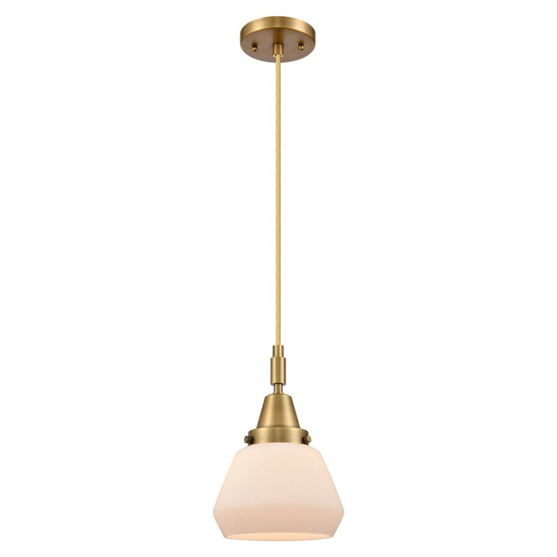 Innovations Caden Fulton 7" Cord Mini Pendant, BB/White - 447-1P-BB-G171