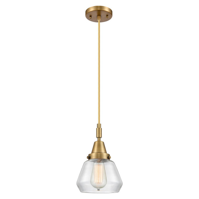 Innovations Caden Fulton 7" Cord Mini Pendant, BB/Clear - 447-1P-BB-G172