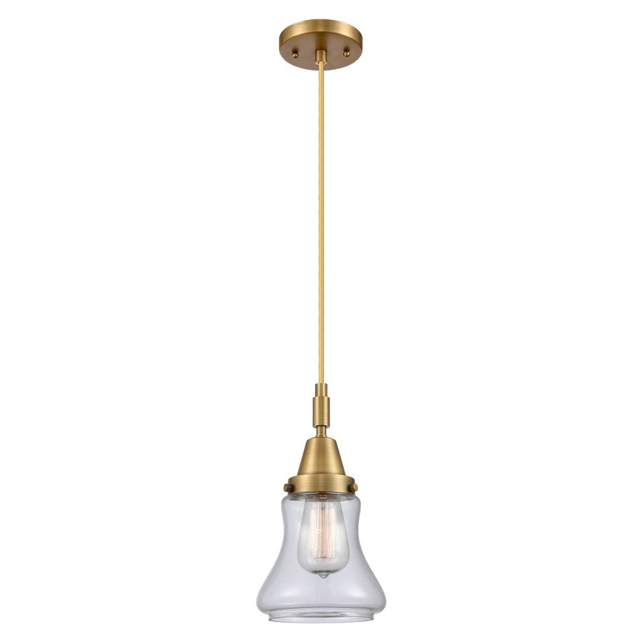 Innovations Caden Bellmont 7" Cord Mini Pendant, BB/Clear - 447-1P-BB-G192