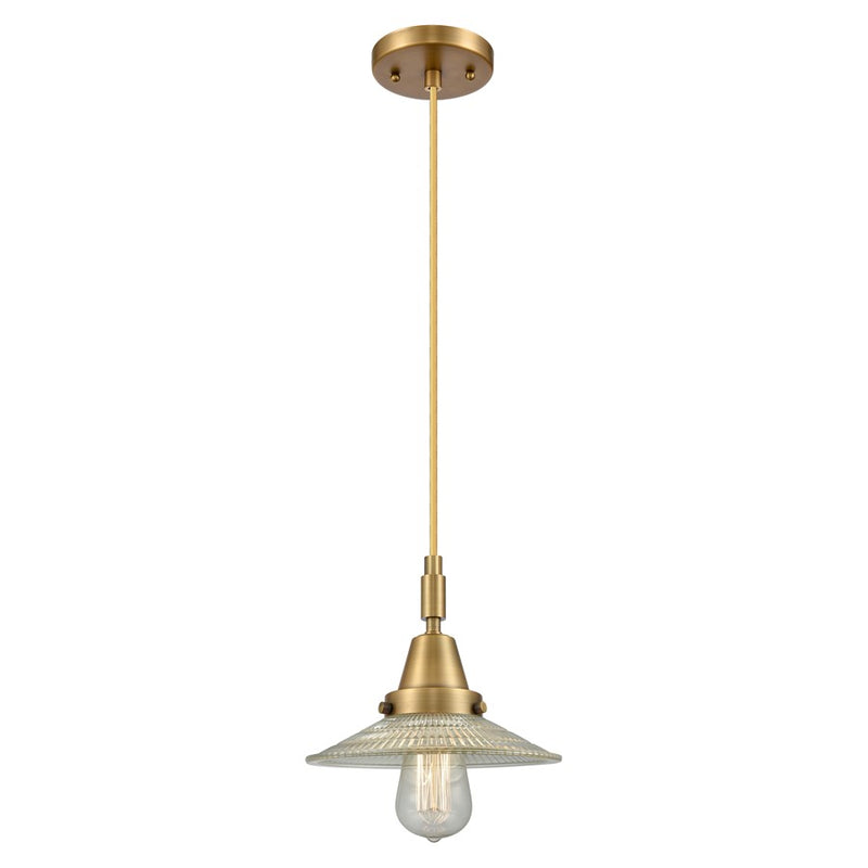 Innovations Caden 1Lt 9" Cord Mini Pendant, Brushed Brass/Clear - 447-1P-BB-G2
