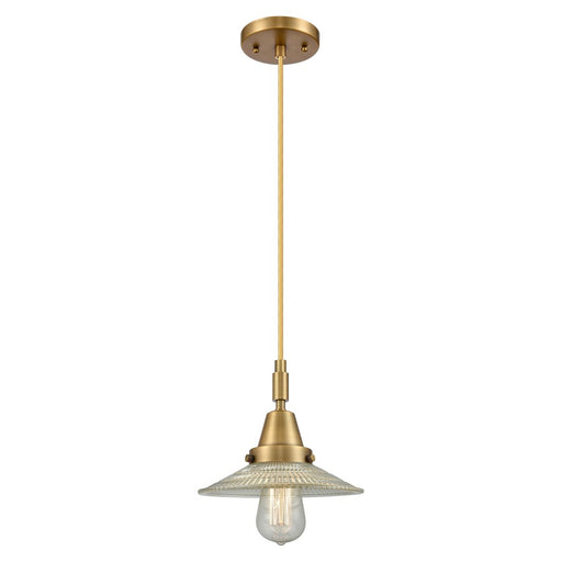 Innovations Caden 1Lt 9" Cord Mini Pendant, Brushed Brass/Clear - 447-1P-BB-G2