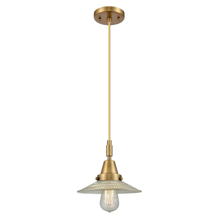 Innovations Caden 1Lt 9" Cord Mini Pendant, Brushed Brass/Clear - 447-1P-BB-G2