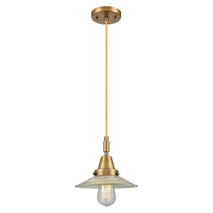 Innovations Caden 1Lt 9" Cord Mini Pendant, Brushed Brass/Clear - 447-1P-BB-G2