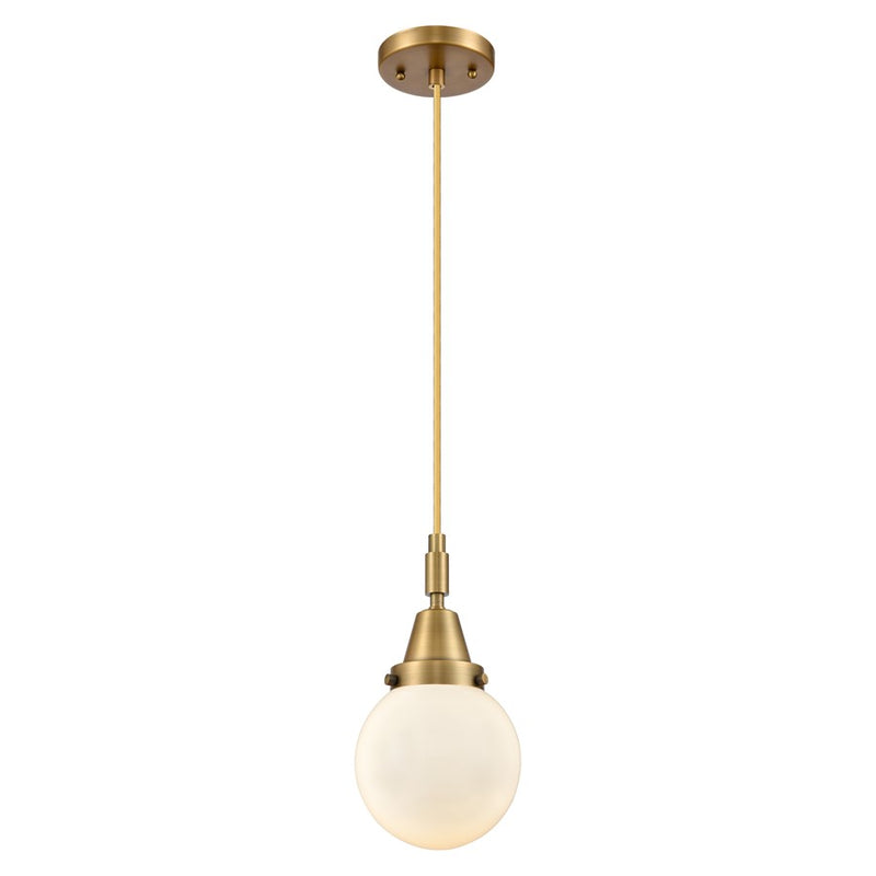 Innovations Caden Beacon 6" Cord Mini Pendant, BB/White - 447-1P-BB-G201-6