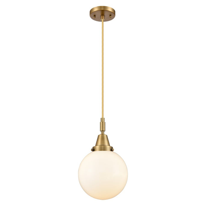 Innovations Caden Beacon 8" Cord Mini Pendant, BB/White - 447-1P-BB-G201-8