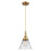 Innovations Caden Cone 8" Cord Mini Pendant, Brushed Brass/Clear - 447-1P-BB-G42