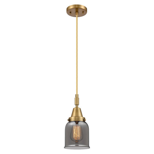 Innovations Caden Bell 5" Cord Mini Pendant, Brushed Brass/Smoke - 447-1P-BB-G53