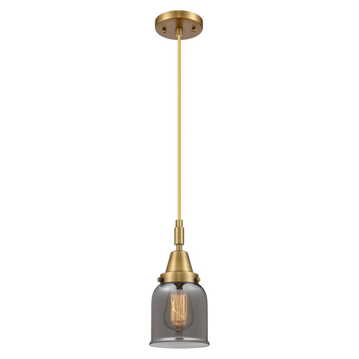 Innovations Caden Bell 5" Cord Mini Pendant, Brushed Brass/Smoke - 447-1P-BB-G53