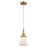 Innovations Caden Cone 6" Cord Mini Pendant, Brushed Brass/White - 447-1P-BB-G61