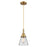 Innovations Caden Cone 6" Cord Mini Pendant, Brushed Brass/Clear - 447-1P-BB-G62