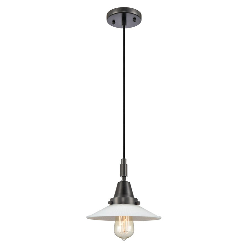 Innovations Caden 1Lt 9" Cord Mini Pendant, Black/White - 447-1P-BK-G1