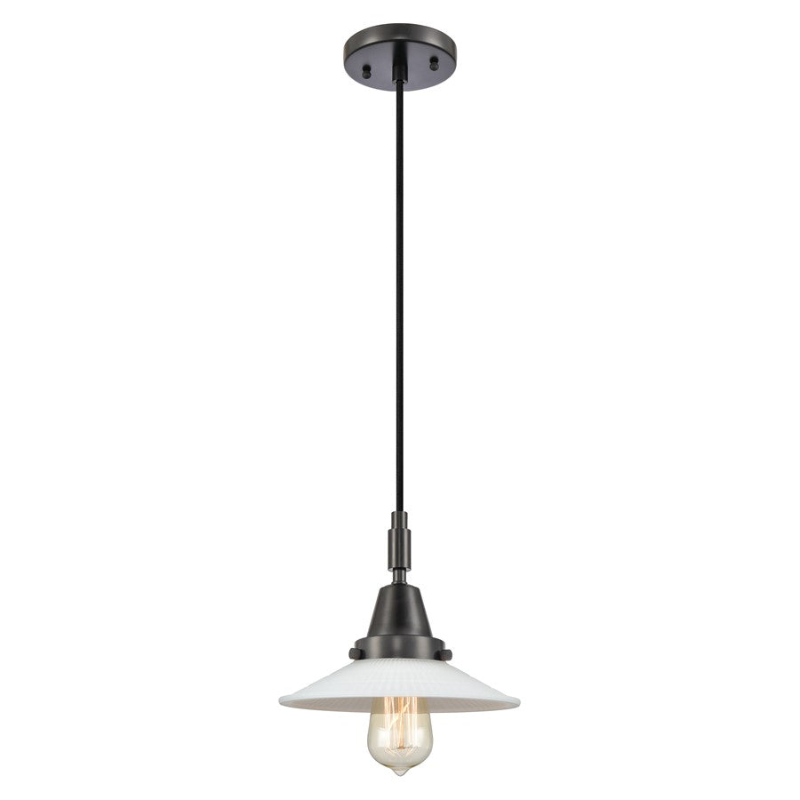 Innovations Caden 1Lt 9" Cord Mini Pendant, Black/White - 447-1P-BK-G1