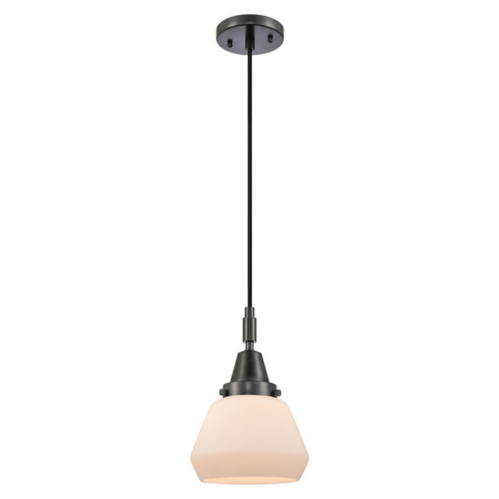 Innovations Caden Fulton 1Lt 7" Cord Mini Pendant, Black/White - 447-1P-BK-G171