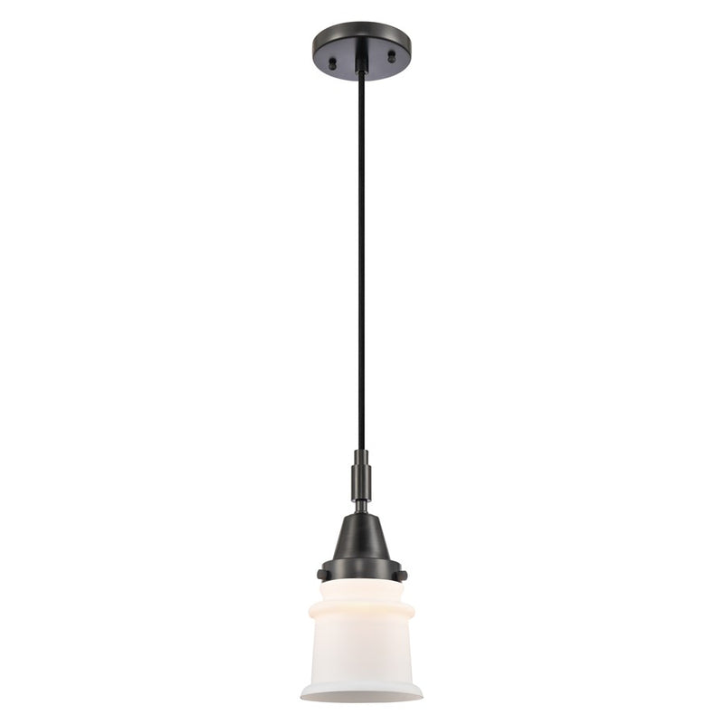 Innovations Caden Canton 1Lt 5" Cord Mini Pendant, Black/White - 447-1P-BK-G181S
