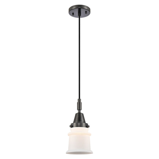 Innovations Caden Canton 1Lt 5" Cord Mini Pendant, Black/White - 447-1P-BK-G181S