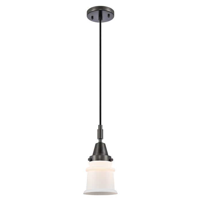 Innovations Caden Canton 1Lt 5" Cord Mini Pendant, Black/White - 447-1P-BK-G181S