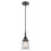 Innovations Caden Canton 1Lt 5" Cord Mini Pendant, Black/Clear - 447-1P-BK-G182S