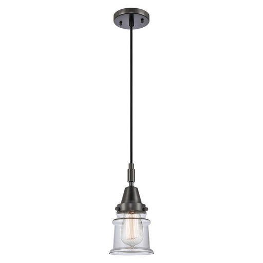 Innovations Caden Canton 1Lt 5" Cord Mini Pendant, Black/Clear - 447-1P-BK-G182S