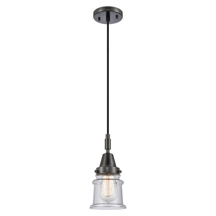 Innovations Caden Canton 1Lt 5" Cord Mini Pendant, Black/Seedy