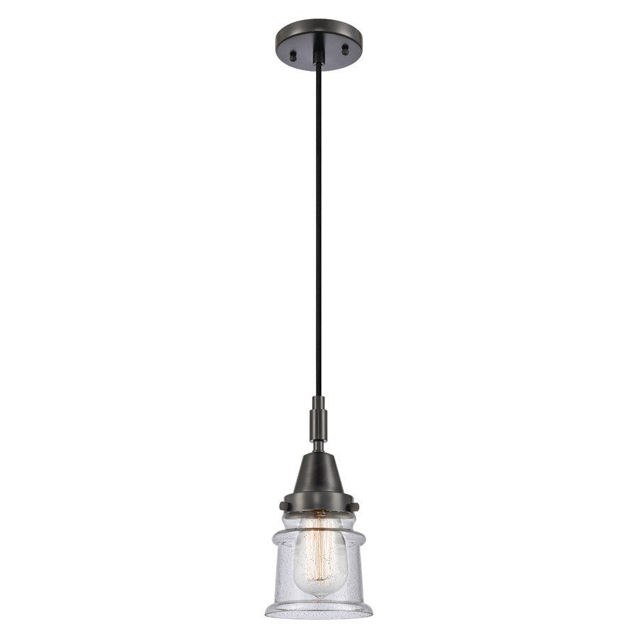 Innovations Caden Canton 1Lt 5" Cord Mini Pendant, Black/Seedy