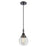Innovations Caden Beacon 6" Cord Mini Pendant, Black/Clear - 447-1P-BK-G202-6