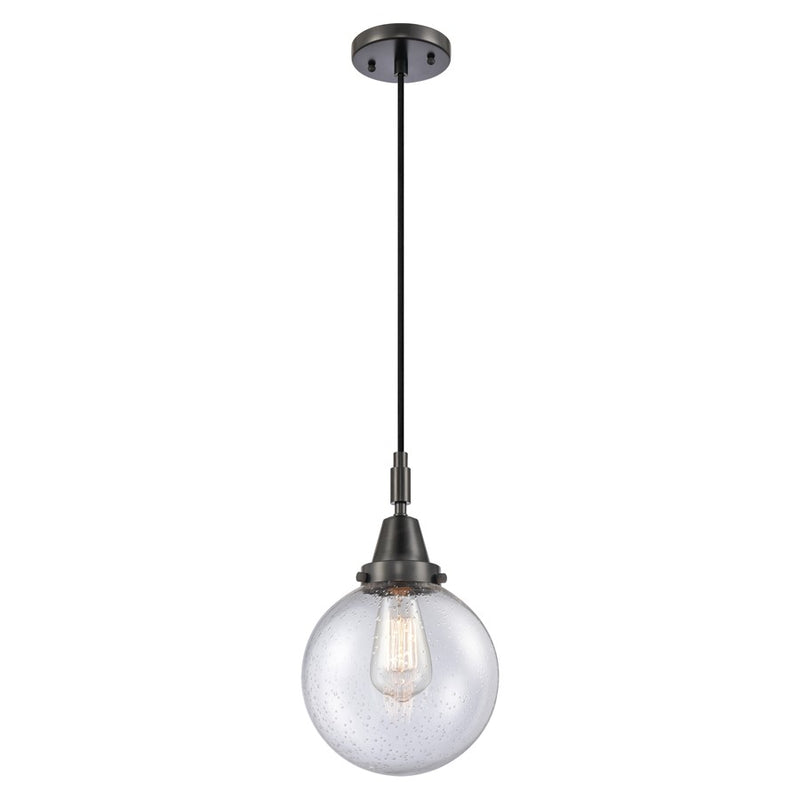Innovations Caden Beacon 8" Cord Mini Pendant, Black/Seedy