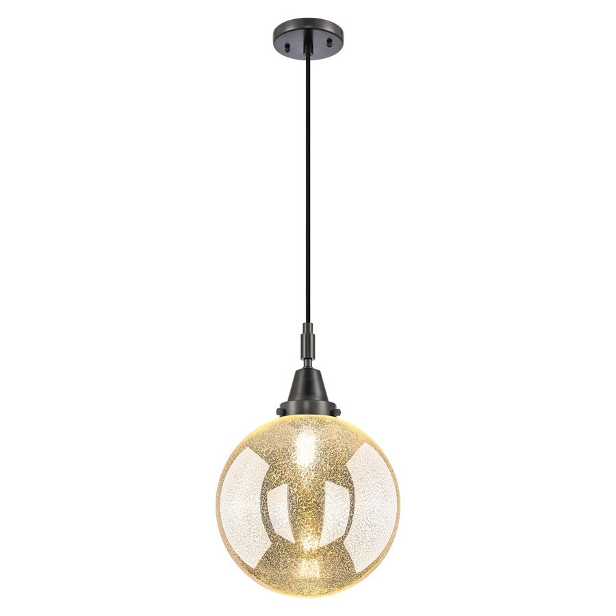 Innovations Caden Beacon 10" Cord Mini Pendant, Black/Merc - 447-1P-BK-G208-10
