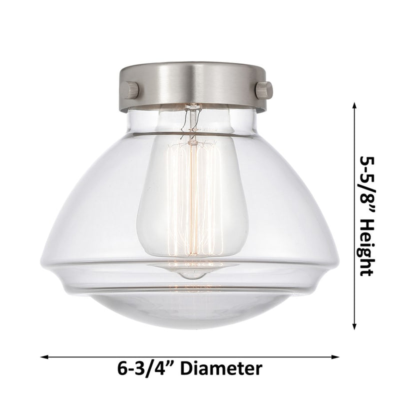 Innovations Olean 1Lt 7" Cord Mini Pendant, Black/Clear