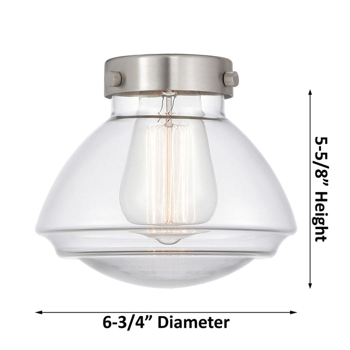 Innovations Olean 1Lt 7" Cord Mini Pendant, Black/Clear