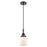 Innovations Caden Bell 1Lt 5" Cord Mini Pendant, Black/White - 447-1P-BK-G51