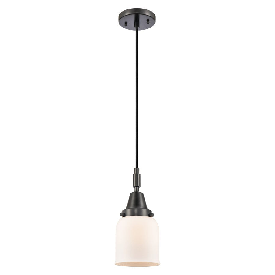 Innovations Caden Bell 1Lt 5" Cord Mini Pendant, Black/White - 447-1P-BK-G51