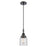 Innovations Caden Bell 1Lt 5" Cord Mini Pendant, Black/Clear - 447-1P-BK-G52