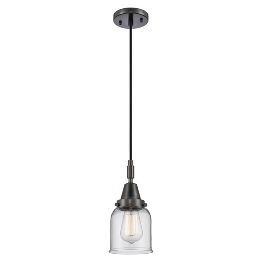 Innovations Caden Bell 1Lt 5" Cord Mini Pendant, Black/Clear - 447-1P-BK-G52