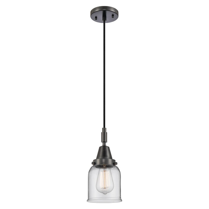 Innovations Caden Bell 1Lt 5" Cord Mini Pendant, Black/Clear - 447-1P-BK-G52