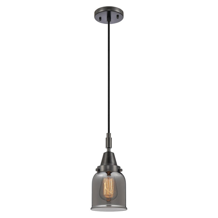 Innovations Caden Bell 1Lt 5" Cord Mini Pendant, Black/Smoke - 447-1P-BK-G53