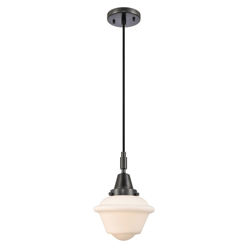 Innovations Caden Oxford 1Lt 7" Cord Mini Pendant, Black/White - 447-1P-BK-G531