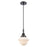 Innovations Caden Oxford 1Lt 7" Cord Mini Pendant, Black/White - 447-1P-BK-G531