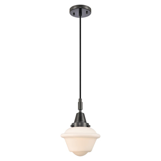 Innovations Caden Oxford 1Lt 7" Cord Mini Pendant, Black/White - 447-1P-BK-G531