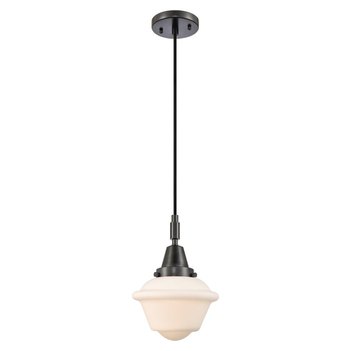 Innovations Caden Oxford 1Lt 7" Cord Mini Pendant, Black/White - 447-1P-BK-G531