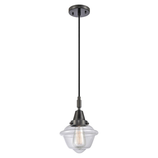Innovations Caden Oxford 1Lt 7" Cord Mini Pendant, Black/Clear - 447-1P-BK-G532
