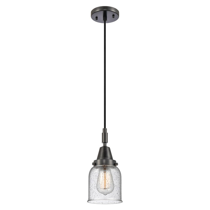 Innovations Caden Bell 1Lt 5" Cord Mini Pendant, Black/Seedy - 447-1P-BK-G54